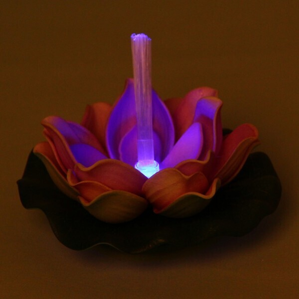 Растение водоплавающее «Кувшинка» d-10см фиолетовая, с подсветкой (теплый белый)