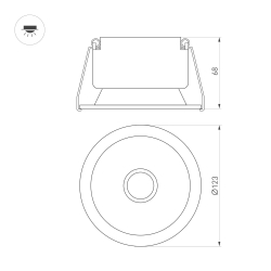 Светильник MS-HARBOR-R123-20W Warm3000 (BK, 50 deg, 230V) (Arlight, IP20 Металл, 5 лет) 048278