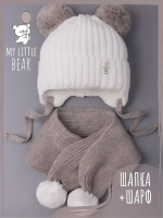 Шапка для девочки осенняя и шарф с ушками