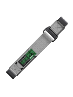 Нейлоновый ремешок 26 мм для Garmin (циферблат 51мм) QuickFit на липучке (Серый металик)