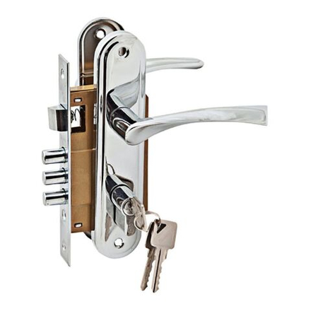 Комплект дверной (ручка +замок) LH 7036-Х11 РС хром бл.