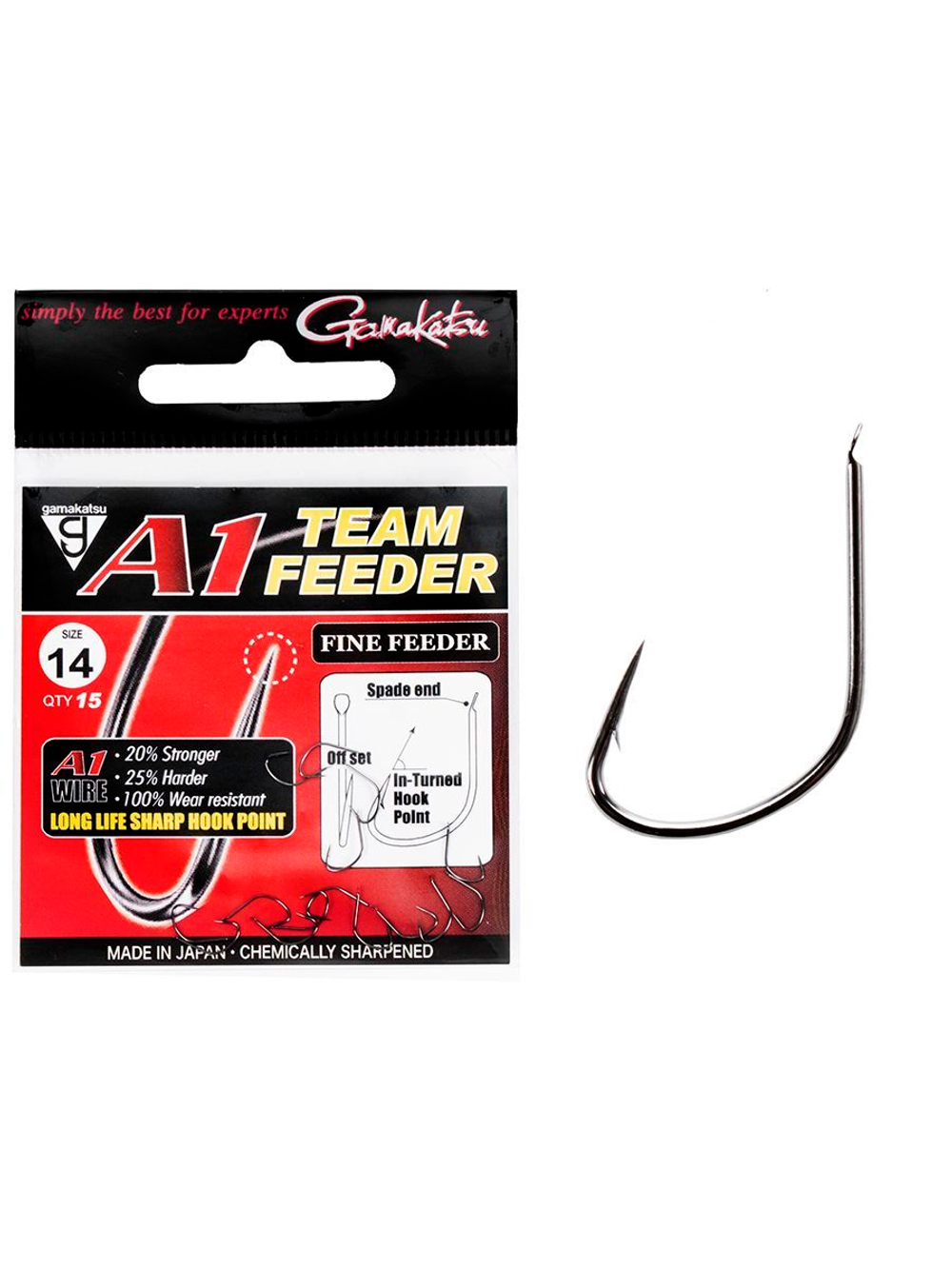 Крючки Gamakatsu A1 Team Feeder HOOKS FINE FEEDER размер 14 (упк.15шт.)
