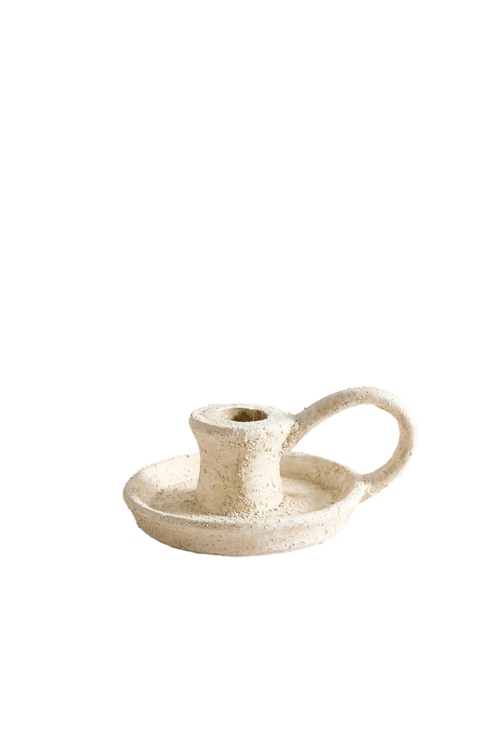 Zara Home Подсвечник из глины, цвет белый, 13.5 см