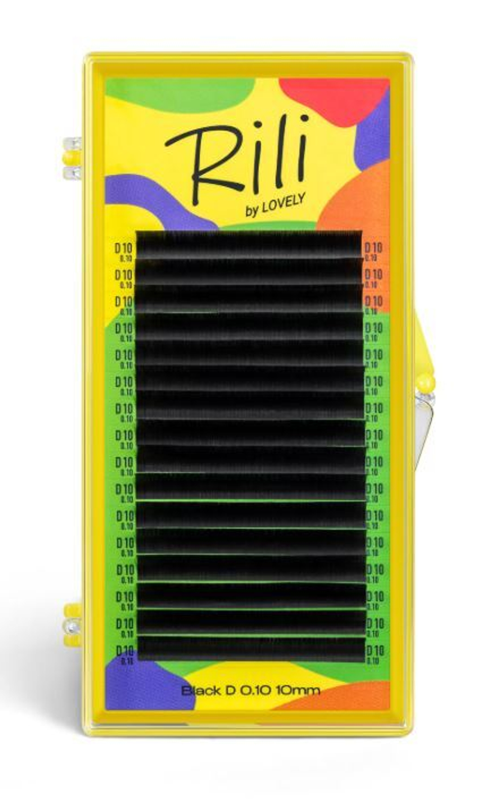 Ресницы Чёрные Rili (16 линий) МИКС, L 0.10 6-13 мм