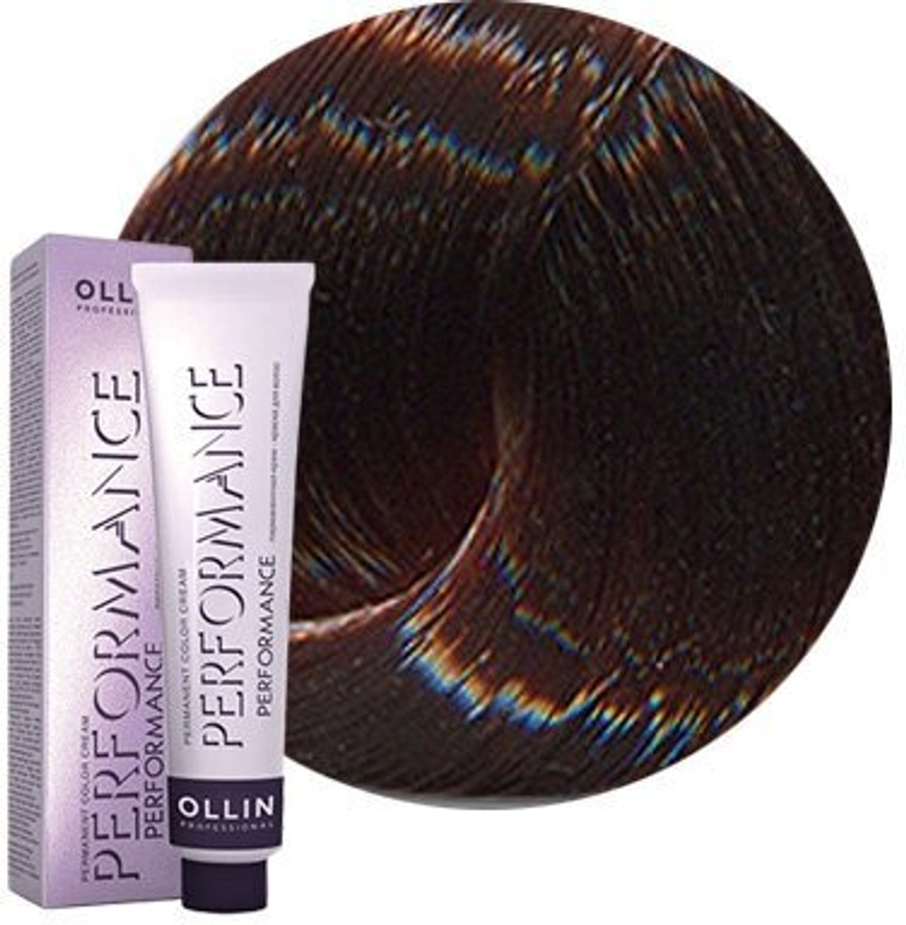 OLLIN PERFORMANCE 7/75 русый коричнево-махагоновый 60мл Перманентная крем-краска для волос