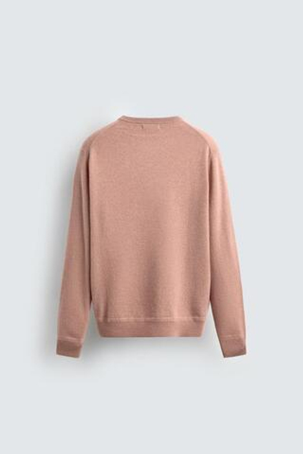 ZARA СВИТЕР ИЗ ШЕРСТИ И КАШЕМИРА, ПУДРОВО-РОЗОВЫЙ