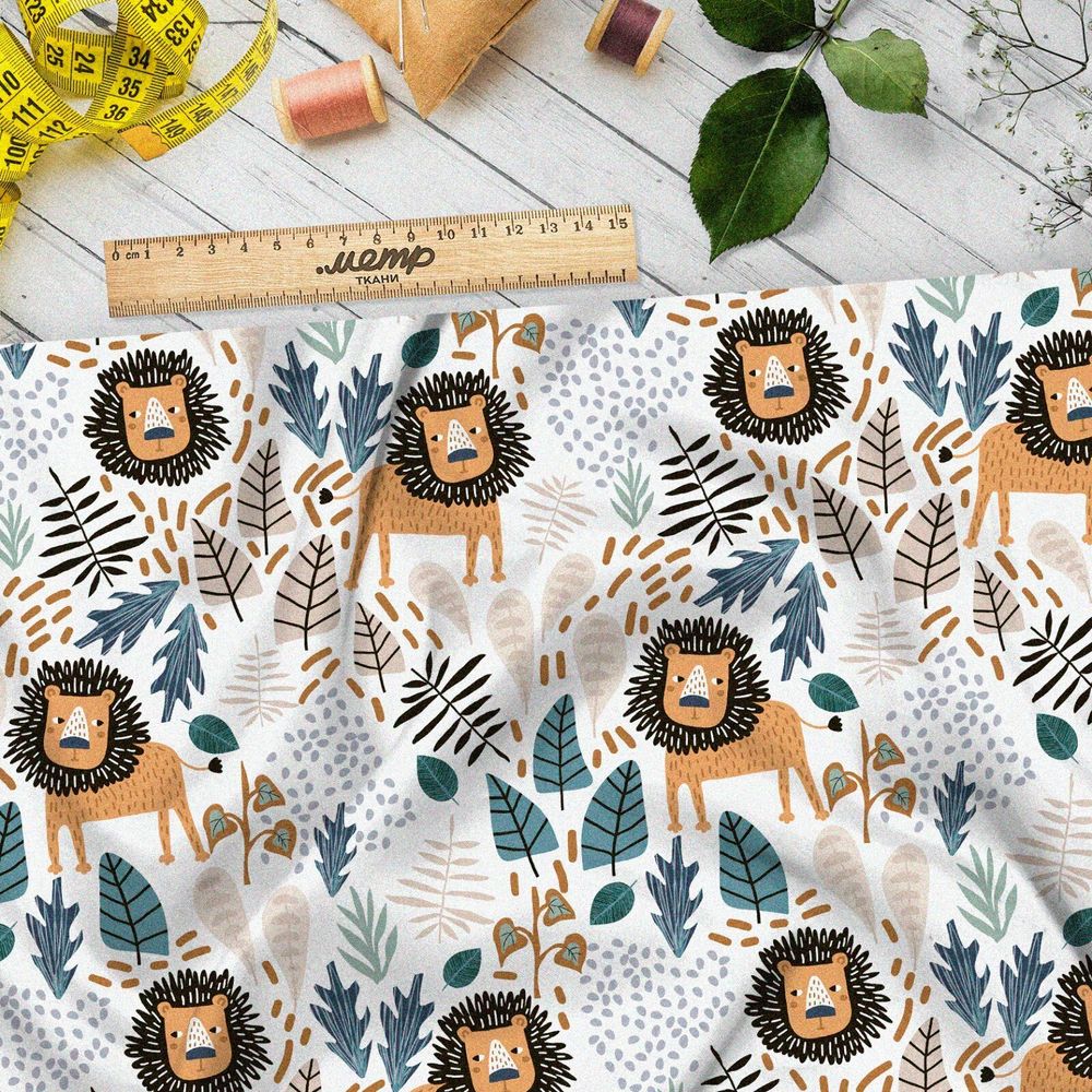 Ткань ниагара львята в лесу