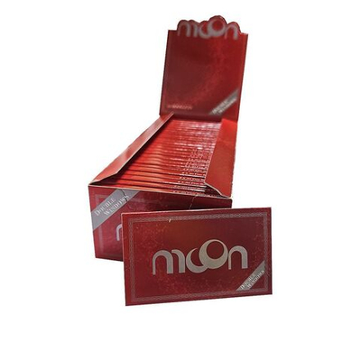 Бумага для сигарет блок "Moon" Double Red Silver 18,5г/м 100л*25шт