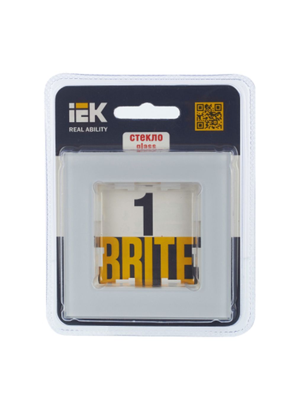 BRITE Рамка 1 -местная РУ-1-2-БрБ стекло белый IEK