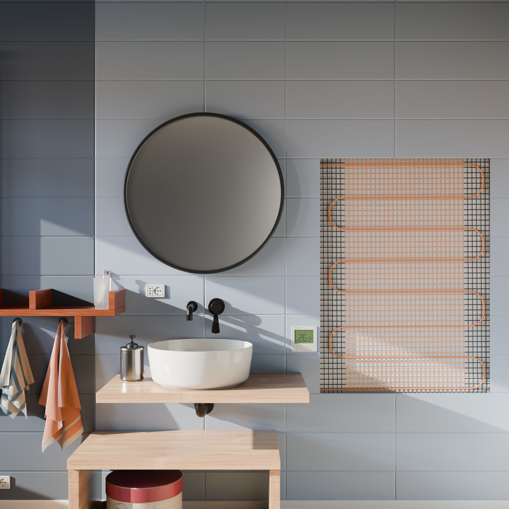 Тёплая стена 1 м2 (Мат нагревательный "Теплолюкс" SE 180 Вт/1,0 кв.м + теморегулятор SE)