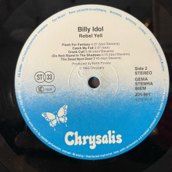 Винтажная виниловая пластинка LP Billy Idol Rebel Yell (Germany 1984)