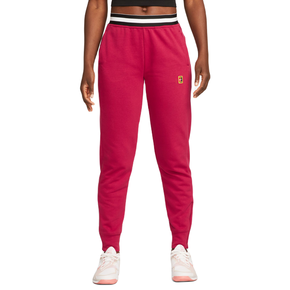 Женские теннисные брюки Nike Dri-Fit Heritage Core Fleece Pant - красный