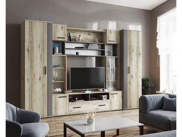 Гостиная модульная ОСКАР-18-7 дуб делано / графит серый