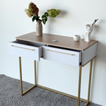 Туалетный столик консоль ROYAL 5211 эко (Макиато-Золото-р.золото)