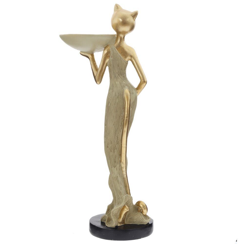 GAEM Фигурка декоративная "Кошка" с подставкой д/мелочей, L15 W9,5 H33 см