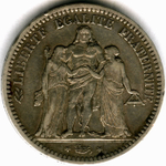 5 франков 1848 год A. (Геркулес) VF