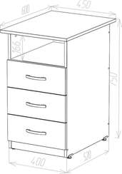 Тумба приставная 3 ящика