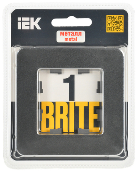 BRITE Рамка 1-местная РУ-1-1-Бр металл титан RE IEK
