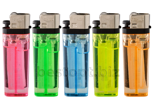 Зажикалки Кремниевые прозрачные BS100-1 (50шт*20бл)