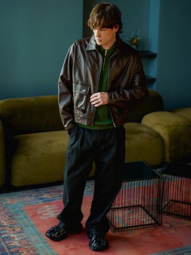 Укороченная коричневая куртка VOTUS из эко-кожи