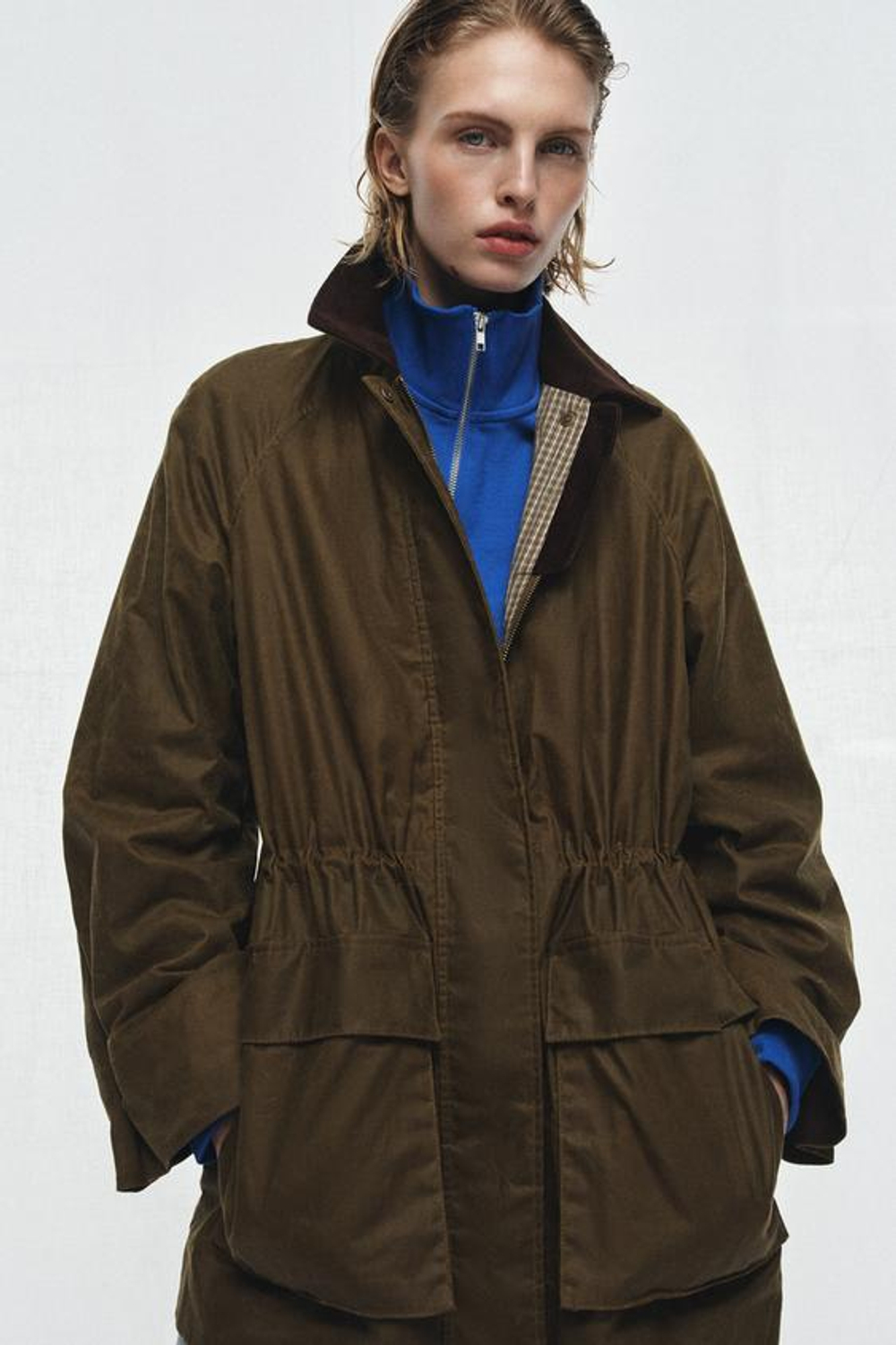 Бархатный пиджак с капюшоном и фитилем, похожий на свечу, ZW COLLECTION -ZARA