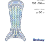 Матрас надувной для плавания Bestway 43413 Хвост русалки 193х101 см / Пляжный шезлонг плот радужный перламутровый для бассейна и моря Бествей