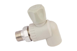 Кран шаровой для радиатора угловой PPR 20х1/2, серый, РТП (27828)