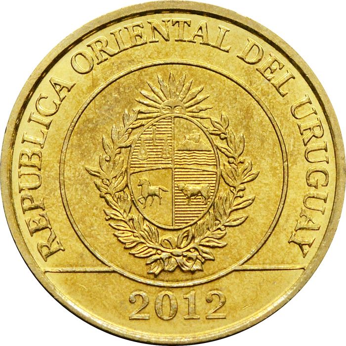 1 песо 2012 Уругвай AU-UNC
