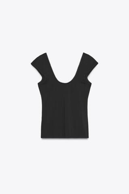 ZARA ТОП ИЗ ЛИОЦЕЛЛА С КРУЖЕВОМ, ЧЕРНЫЙ
