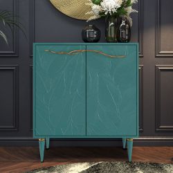 Комод Арт Колор leaves Классик Голд с 2 полками Пастельно-синий