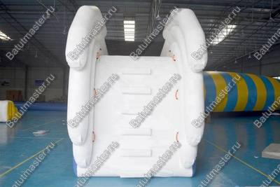 Надувная прямая плавающая горка для лодок, яхт «Драйв» с опорой, 11*2*7 м