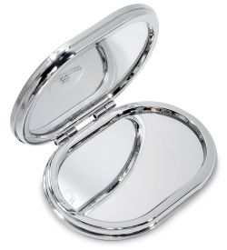 WW-114 Зеркало овальное серебристое с плавающими сердечками «Блеск»