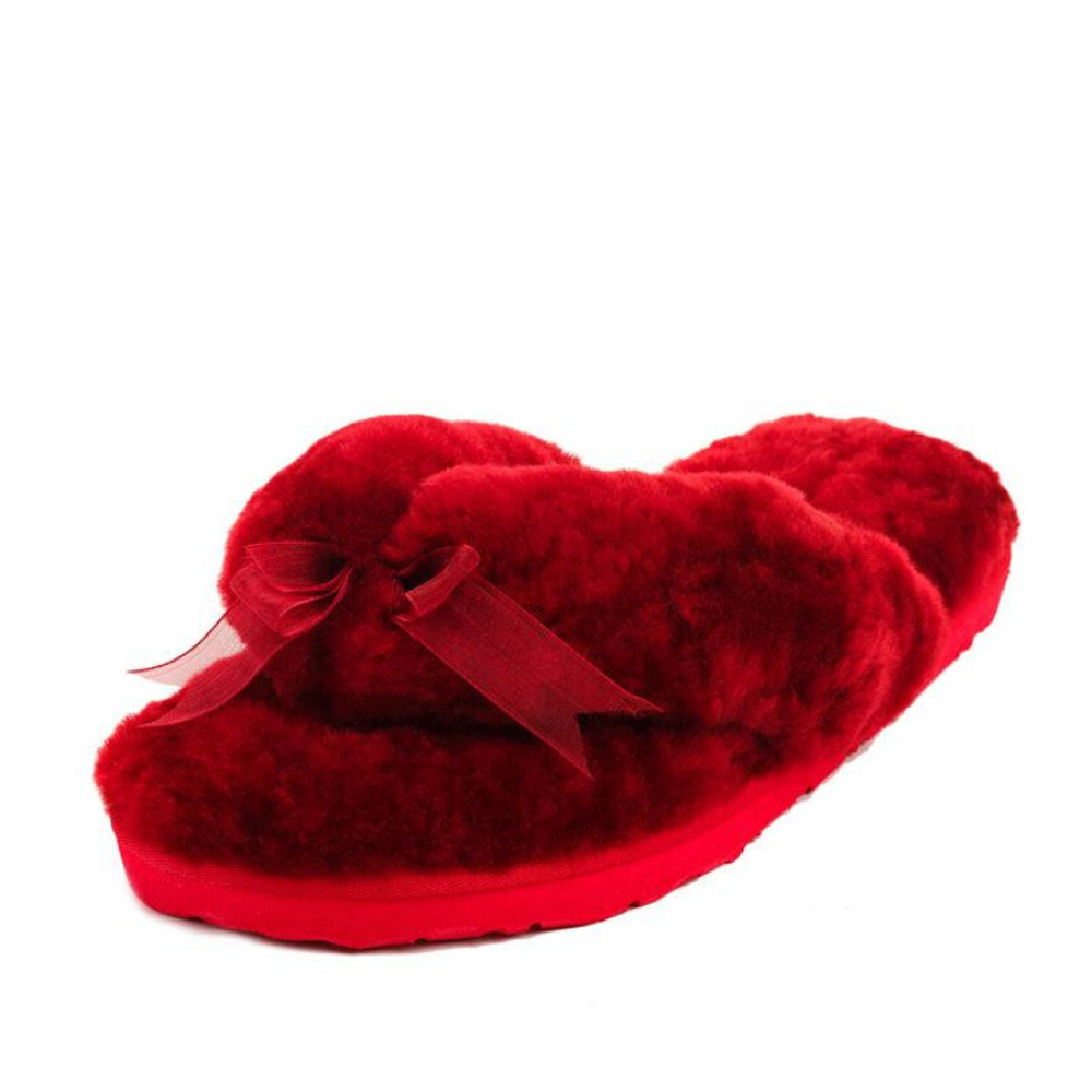 Ugg Fluff Flip Flop II — Bordo