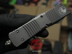 Нож Microtech Troodon D/E Gray Apocalyptic А+++ 142-1NC - графитовая рукоять + доп. пружина
