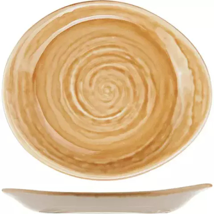 Тарелка «Скейп Охра» пирожковая фарфор ,H=20,L=155,B=135мм бежев