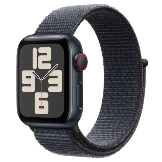 Часы Apple Watch SE (2024) 44mm Aluminium Case, Sport Loop (Черный)