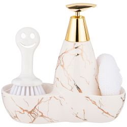 ДОЗАТОР ДЛЯ МОЮЩЕГО СРЕДСТВА "FANTASY" 500 МЛ + ГУБКА И ЩЕТКА 20*9*18 СМ (КОР=12ШТ.)