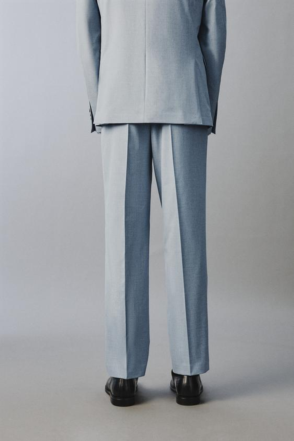 ZARA КОСТЮМНЫЕ БРЮКИ SLIM FIT, НЕБЕСНО-ГОЛУБОЙ