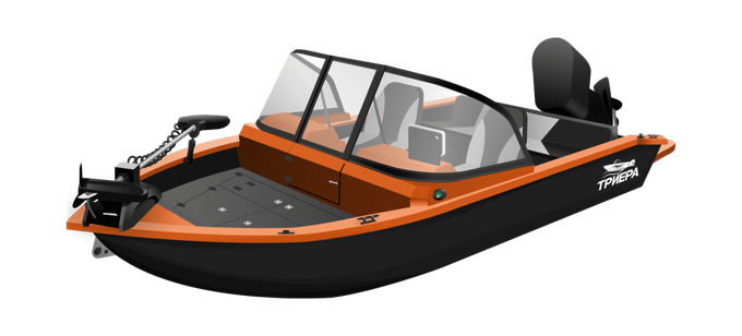 Моторная лодка, Триера 460 FISH_new, серый