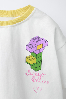 ZARA ФУТБОЛКА С ПРИНТОМ LEGO®, БЕЛЫЙ