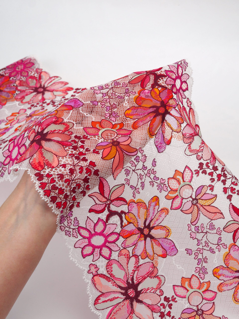 Эластичное кружево мультиколор ширина 21 см