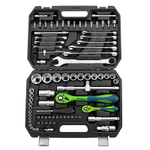 Набор инструментов 82 предмета, CrV, 1/2", 1/4" Сибртех