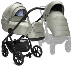 Детская коляска Noordi Fjordi Leather V2 3 в 1 с автокреслом Terra Black 1462074 Sleet