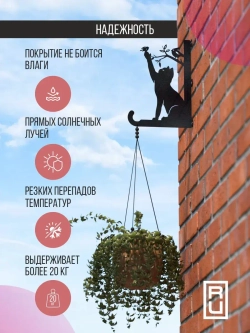 Кронштейны для кашпо Два кота-2 шт черный