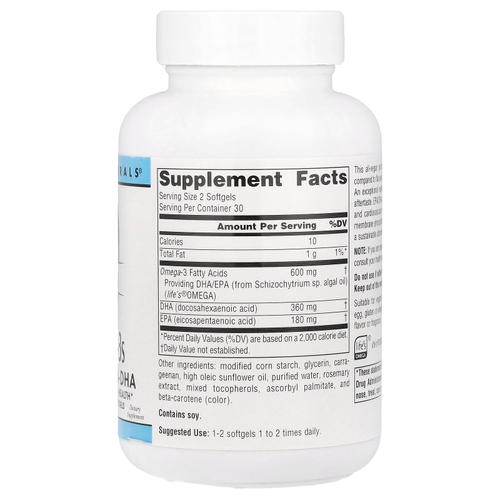 Source Naturals, омега-3 для веганов, ЭПК и ДГК из рыбы, 300 мг, 60 веганских капсул