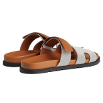 Hermes Chypre Calfskin open-toed velcro fashion sandals men's brown gray, H231819Z HPN