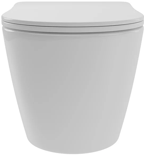 Унитаз подвесной Aqueduto OVO Plus 520*365 безободковый, Tornado, сиденье с микролифтом, белый