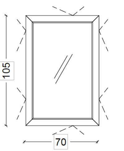 Зеркало 105x70 см Armadi Art Dolce 567-SL