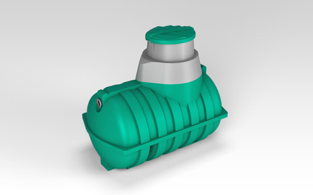 Септик отстойного типа с насосным отсеком ЭкоПром Rostok Загородный 2400 л. горизонтальный / 880 л. в сутки / 3-6 чел. / принудительный сброс (222x131x200см;125кг;) - арт.555772