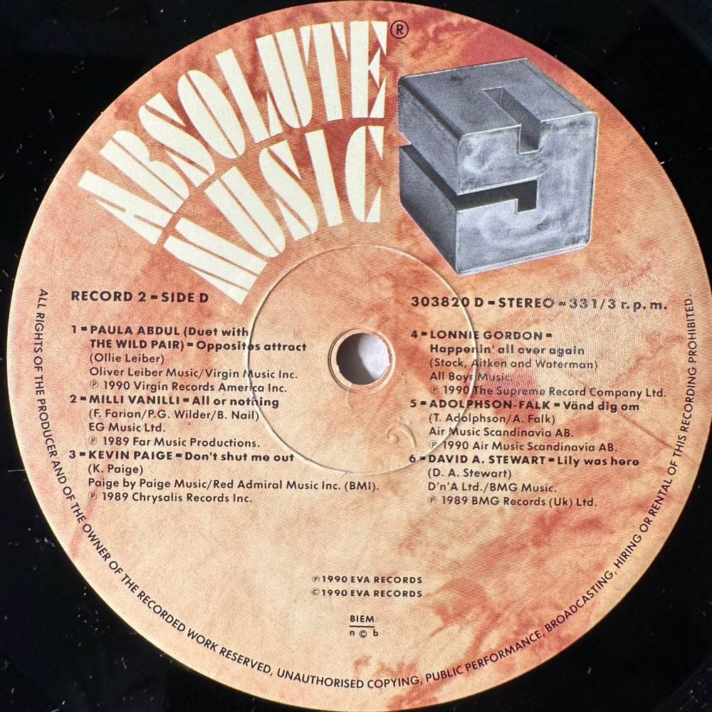 Сборник Absolute Music 9 2LP (Швеция 1990г.)